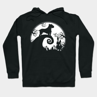 Pitbull And Halloween Moon Hoodie